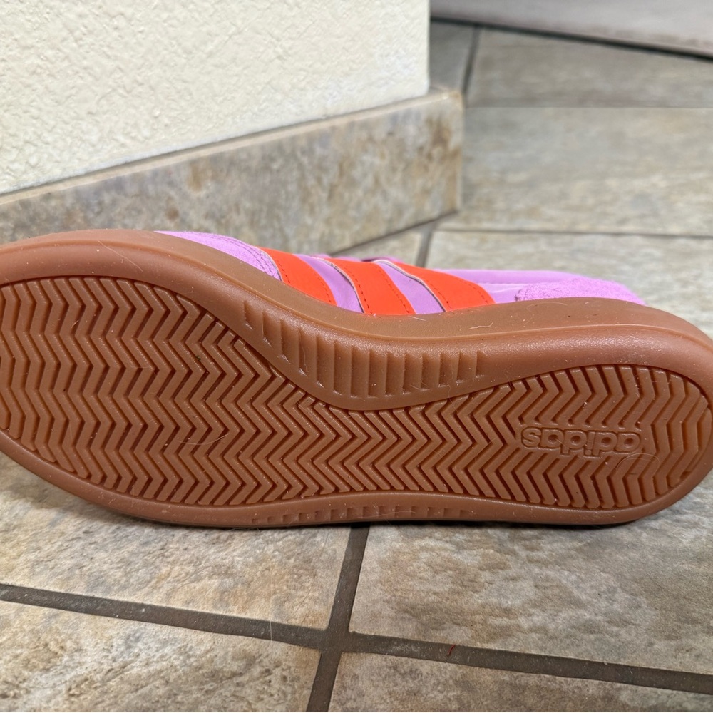 adidas Pink Sneakers with Orange Three-Stripes - Picture 5 of 6